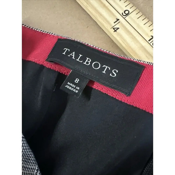 Talbots Plaid Faux Wrap Tweed Skirt Women sz 8 Dark Acedemia Professional Career - Picture 4 of 9